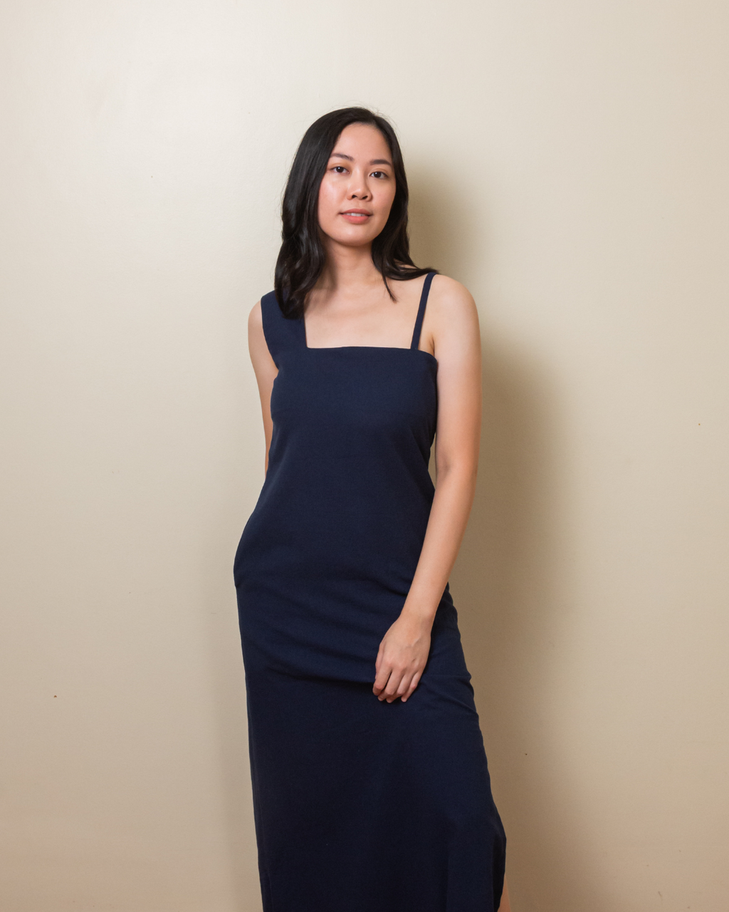 The Accent Strap Dress - Ink Blue