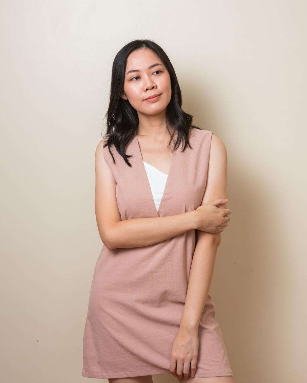 The Front Detail Dress - Blush